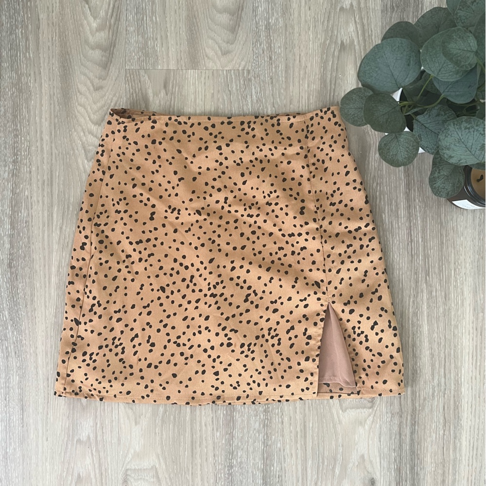 Storia slit silk mini skirt